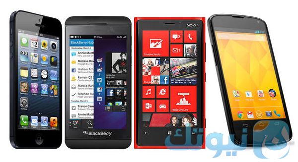 iPhone, Blackberry, Lumia, Samsung