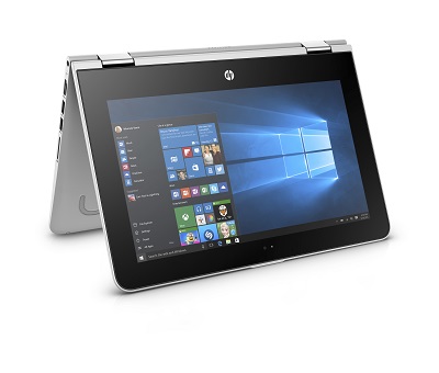 HP Pavilion x360 11.6_Natural Silver_ Entertainment Mode_Right Facing